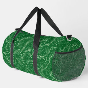 Green Topography Pattern Duffle Bag