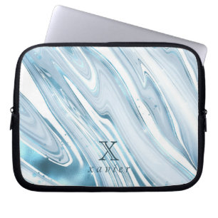 Green Tosca Marble Customisable Laptop Sleeve