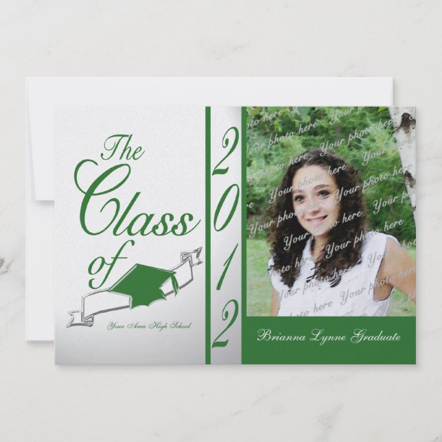 Green Touch of Class Graduation 2012 Invitation (Front)