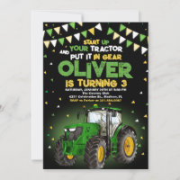 Green Tractor 5th Birthday Party