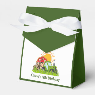 Green Tractor   Boys Birthday Party Thanks Favour Box