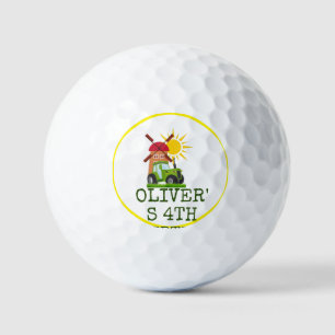 Green Tractor Boys Themed Birthday Party  Button Golf Balls