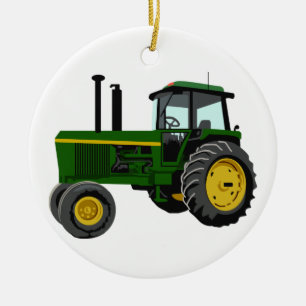 Green Tractor Ceramic Tree Decoration