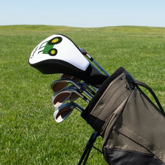 Green Tractor Design Golf Head Cover (In Situ)