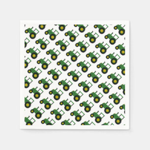 Green Tractor Design Napkin