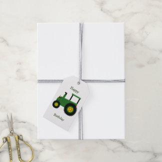 Green Tractor Design Personalised Birthday Gift Tags