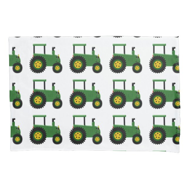 Green Tractor Design Pillowcase (Front)