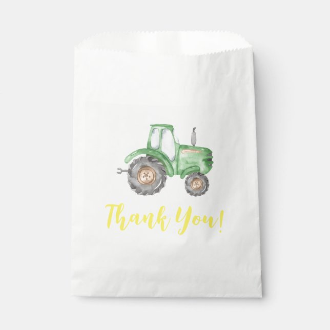 Green Tractor Farm Birthday Favour Bags (Front)