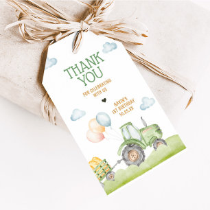 Green Tractor Farm Birthday Party Favor Tags