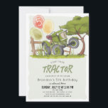 Green Tractor Farm Boy Kids Birthday Invitation<br><div class="desc">This cute "start your tractor and put it in gear" boy's birthday party invitation features a green tractor with balloons and a tree. The reverse side features a crop field. Personalise for your needs. You can find matching products at my store.</div>