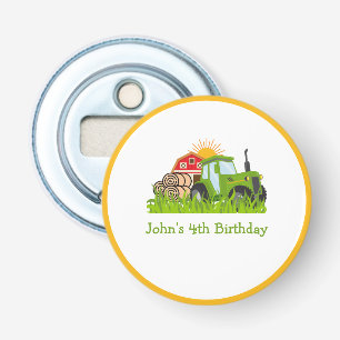 Green Tractor   Farm Theme Birthday Party Decor Bottle Opener
