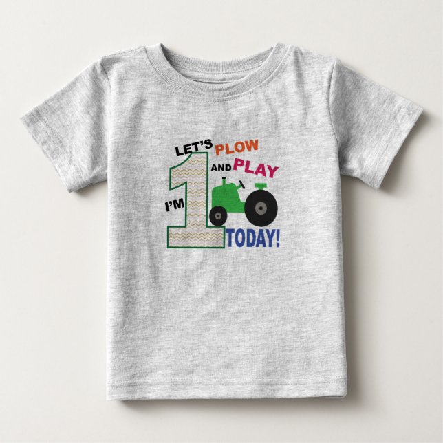 green tractor first 1st birthday shirt (Front)