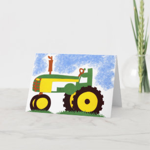 Green Tractor Greeting card