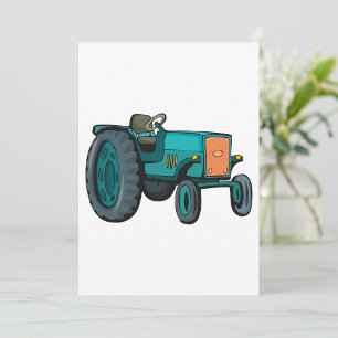 Green Tractor Invitation