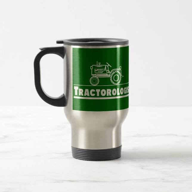 Green Tractor Ologist Travel Mug (Left)