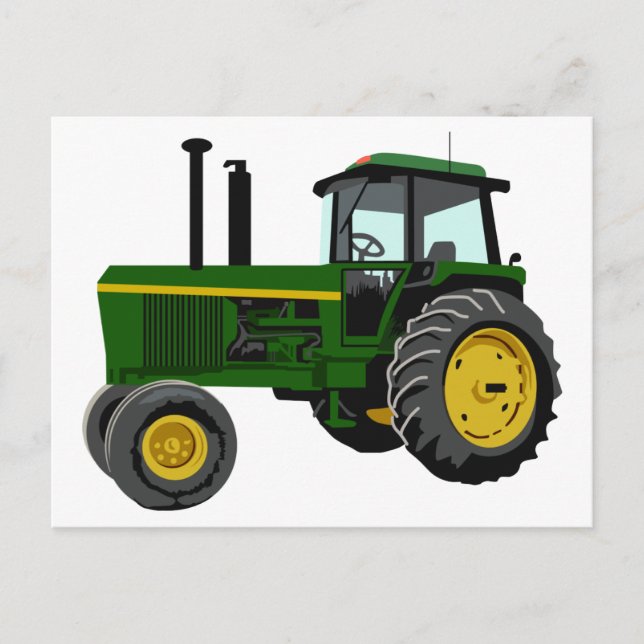 Green Tractor Postcard (Front)