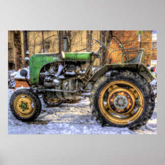 Green Tractor Poster