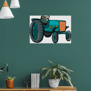 Green Tractor Poster