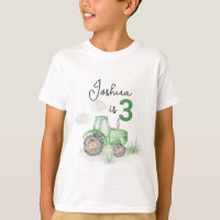 Green Tractor Theme T-Shirt - Farm Fun