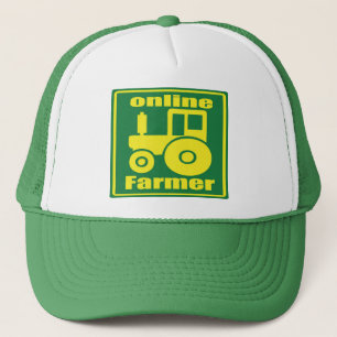 green tractor trucker hat