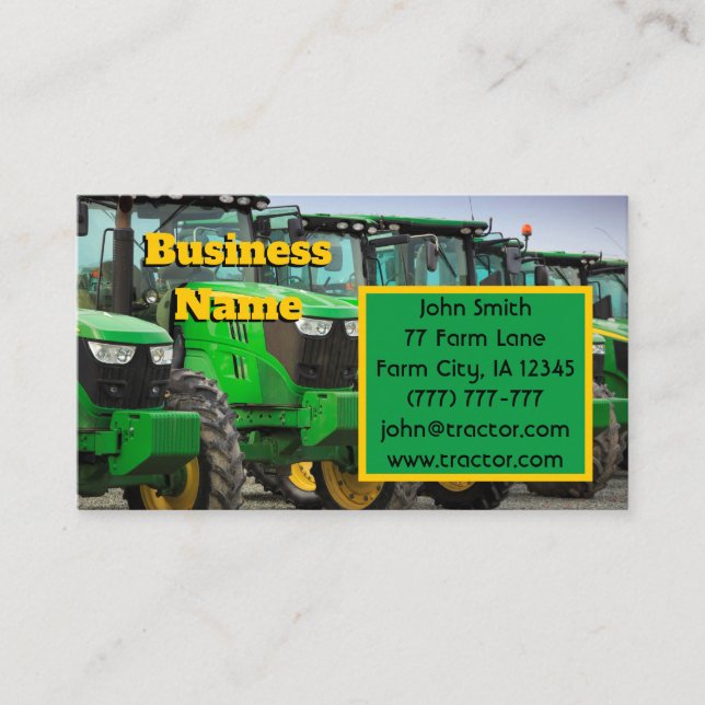 Green Tractors Business Card (Front)