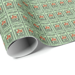 Green Trading Stamps Wrapping Paper