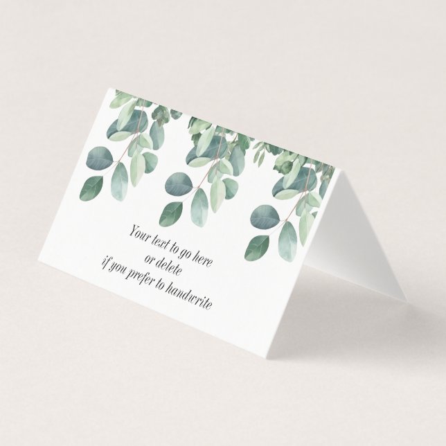 Green trailing eucalyptus leaves table placement  (Front)