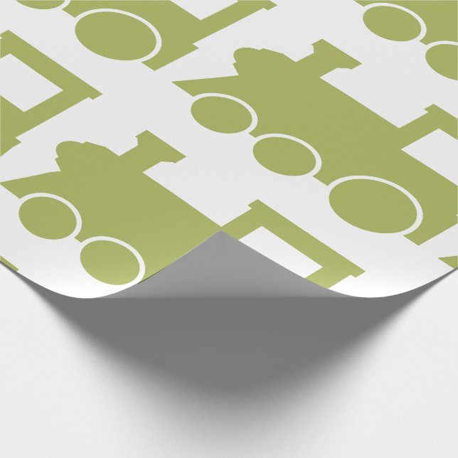 Green Train Matte Wrapping Paper (Corner)