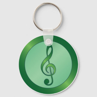 Green Treble Clef Key Ring
