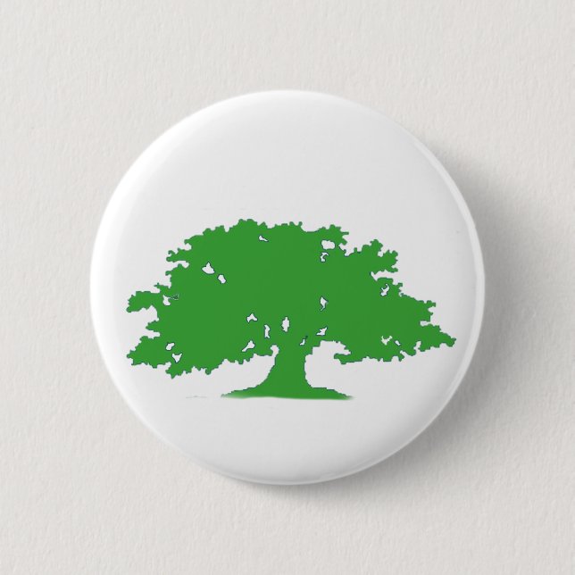Green Tree 6 Cm Round Badge (Front)