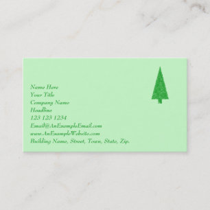 Green Tree. Christmas, Fir, Evergreen Tree. Business Card