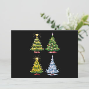 Green Tree Christmas Holiday Winter Card