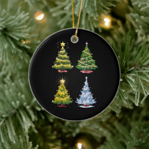 Green Tree Christmas Holiday Winter Ceramic Tree Decoration