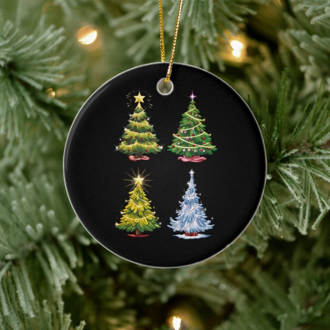 Green Tree Christmas Holiday Winter Ceramic Tree Decoration (Tree)