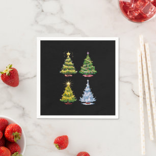 Green Tree Christmas Holiday Winter Napkin