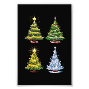 Green Tree Christmas Holiday Winter Photo Print