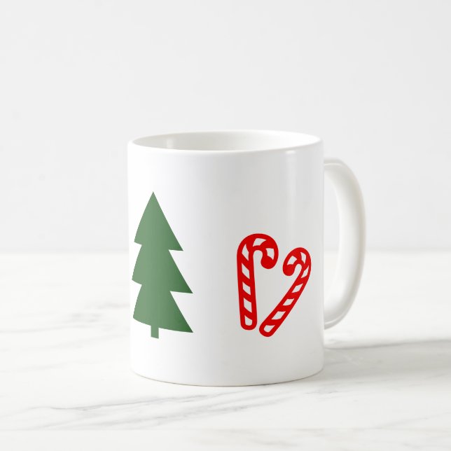 Green tree Christmas Sticks Coffee Mug (Front Right)