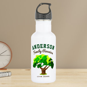 Green Tree Custom Name Family Reunion 532 Ml Water Bottle