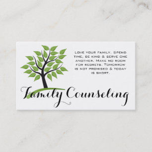 Green Tree Family Counseling Life Coach Spiritual Business Card