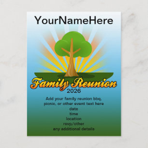 Green Tree Family Reunion Logo Postcard