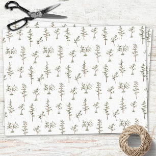 Green Tree Forest Woodland Pattern Tissue Paper