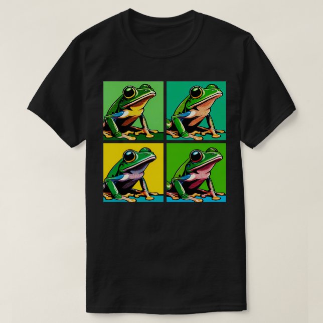 Green Tree Frog Art Cool Frog T-Shirt (Design Front)