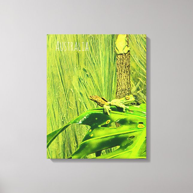 Green Tree Frog Australian frog Canvas Print (Front)