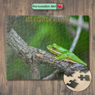 Green Tree Frog Branch Jigsaw Puzzle