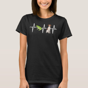 Green Tree Frog Brittany Heartbeat Dog T-Shirt