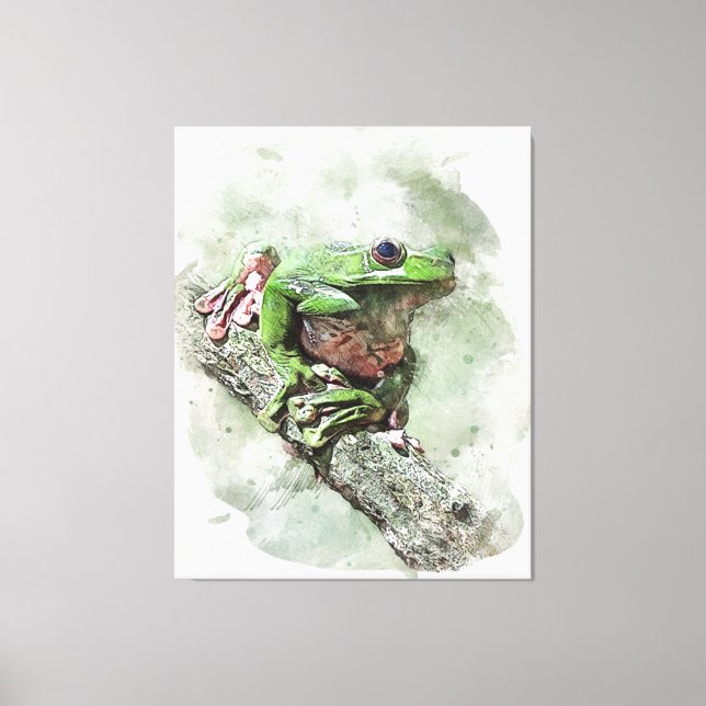 Green Tree Frog Canvas Print (Front)