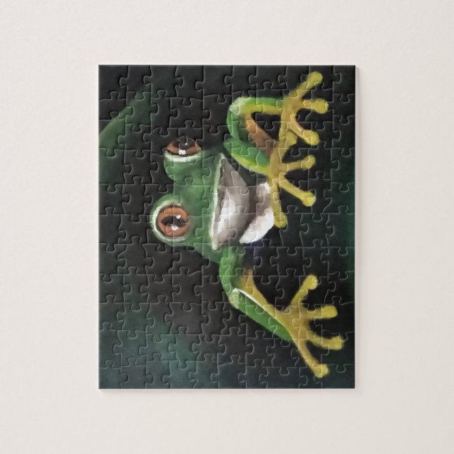 Green Tree Frog Jigsaw Puzzle (Vertical)