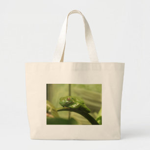 Green Tree Frog Large Tote Bag