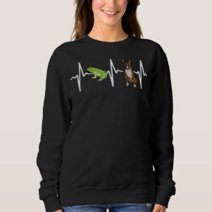 Green Tree Frog Miniature Bull Terrier Heartbeat D Sweatshirt