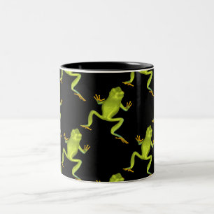 Green Tree Frog Two-Tone Coffee Mug